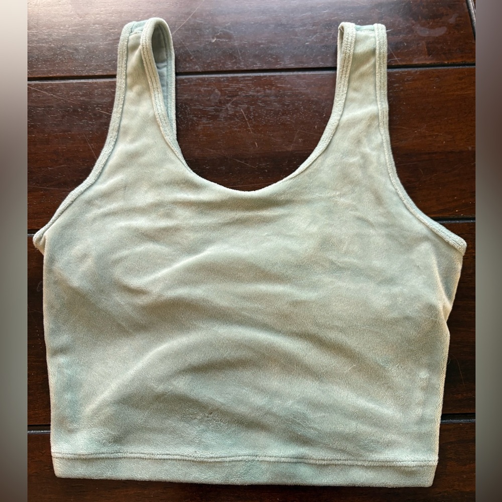 Aerie Velour Sleeveless Fitted Crop Bra - Picture 4 of 11